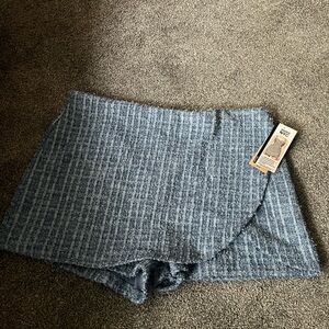 Blue Tweed Skort